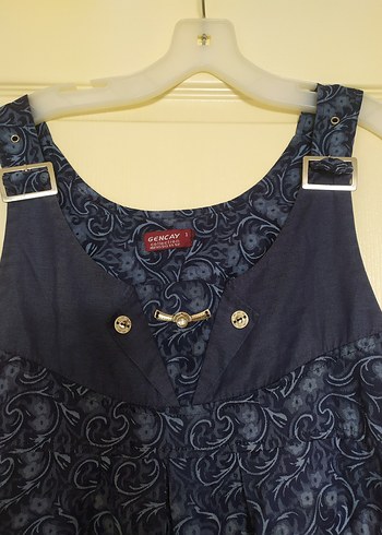 Düğmeli Lacivert Hamile Kot Elbise - Görsel 2