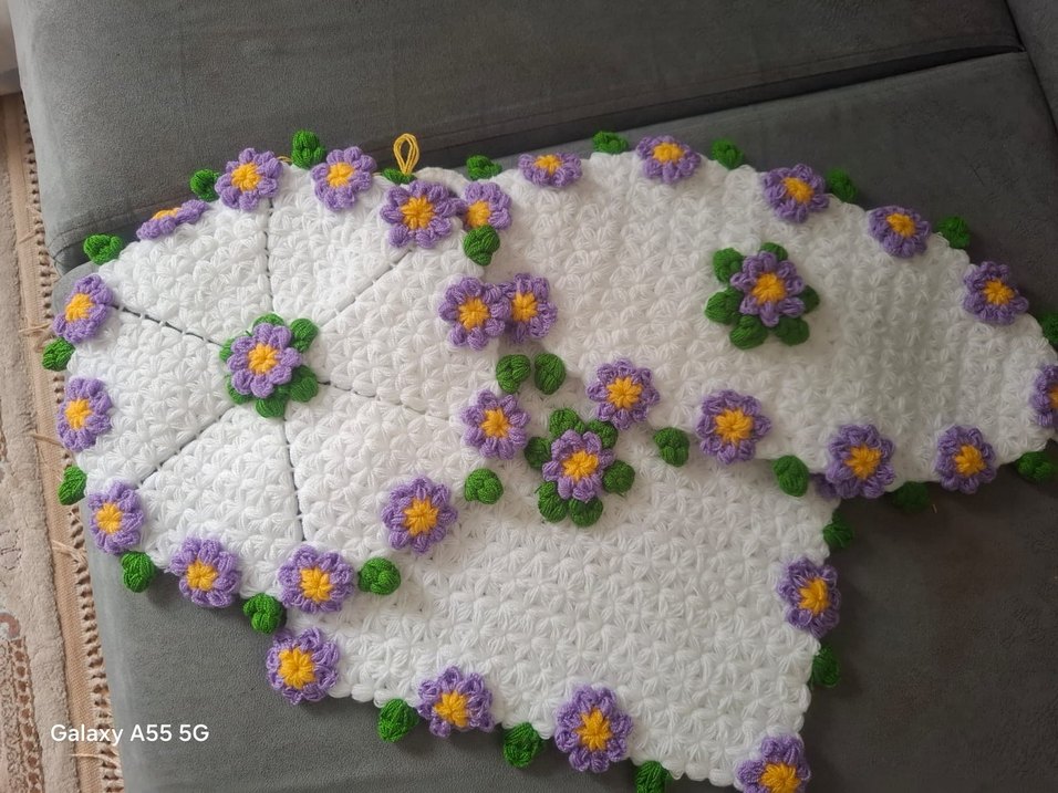 Beyaz İşlemeli banyo lifi - Görsel 3