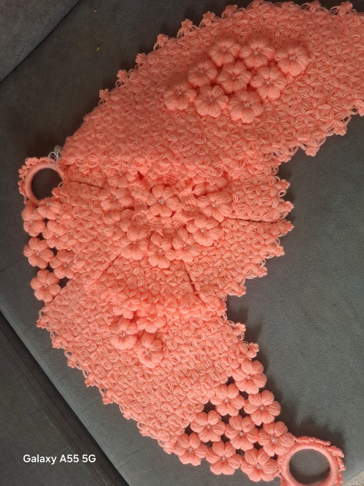 Beyaz İşlemeli banyo lifi - Görsel 2