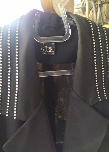 Diğer Düğmeli Siyah Kadın Blazer Ceket