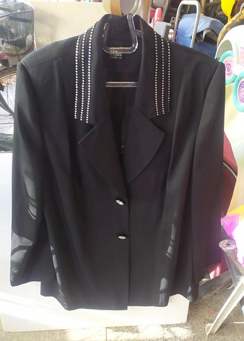 Düğmeli Siyah Kadın Blazer Ceket