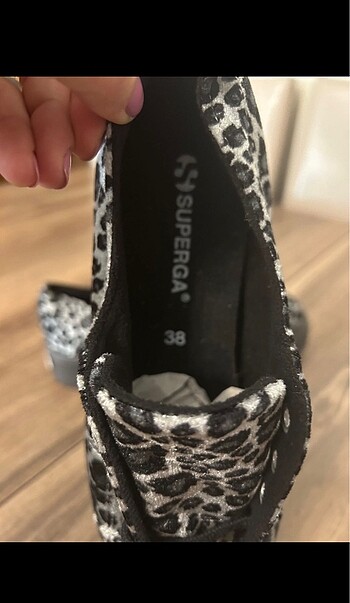 38 Beden siyah Renk Superga leopar desenli spor ayakkabı