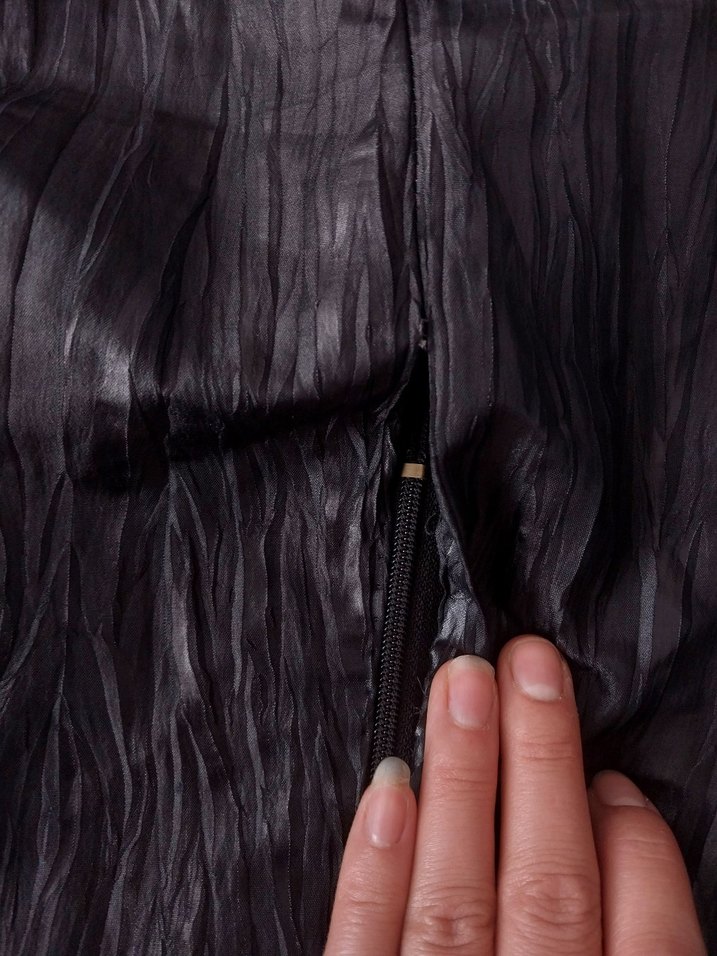 Siyah Deri Midi Kadın elbise - Görsel 5