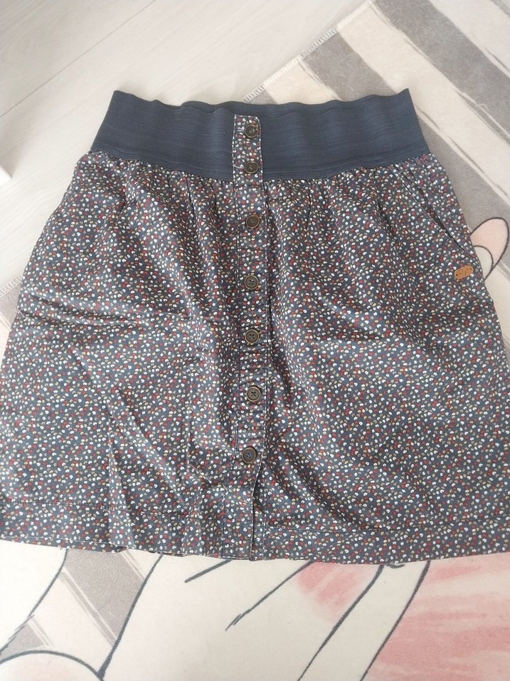 Düğmeli Çok Renkli Midi Hamile Eteği - Görsel 2