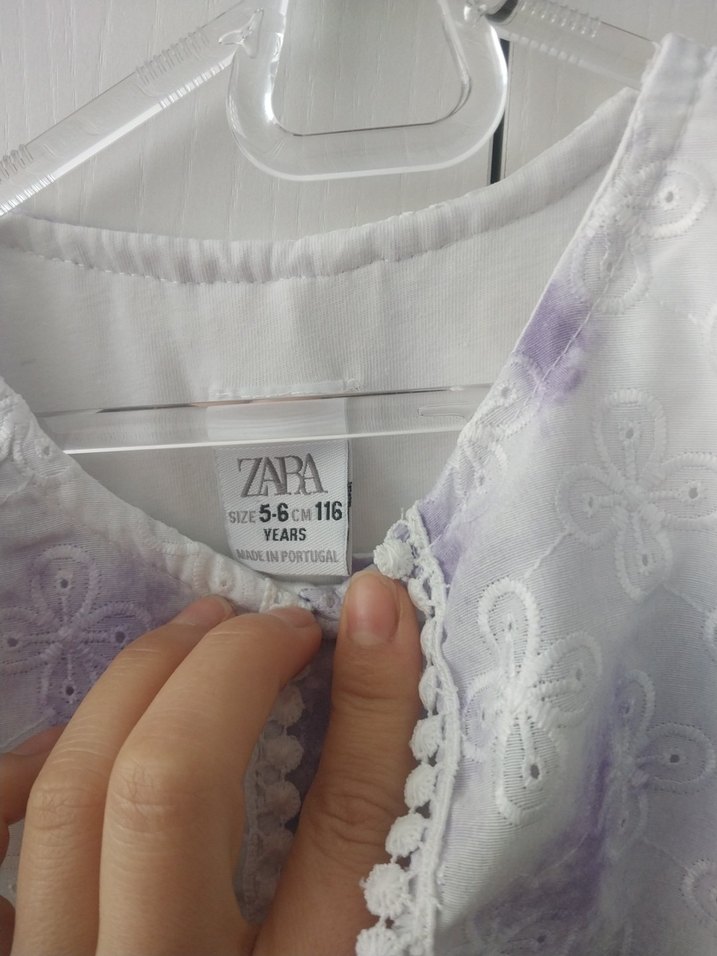 Kız Çocuk Lila Bağlama Desenli Elbise - Görsel 2