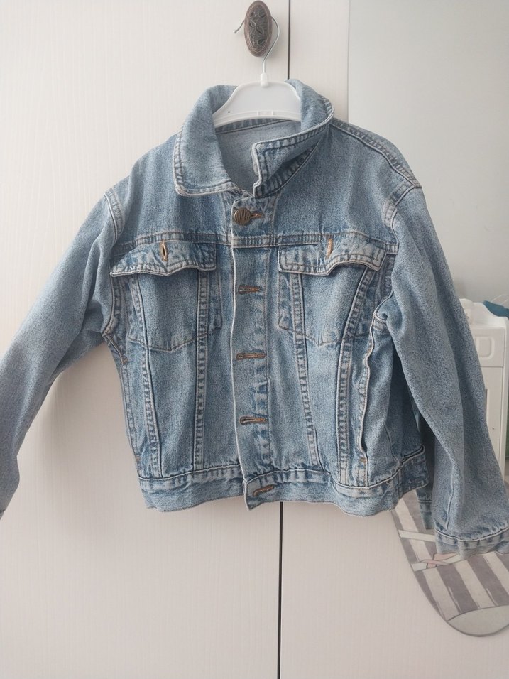 Düğmeli Midi Mavi kot Ceket - Görsel 4