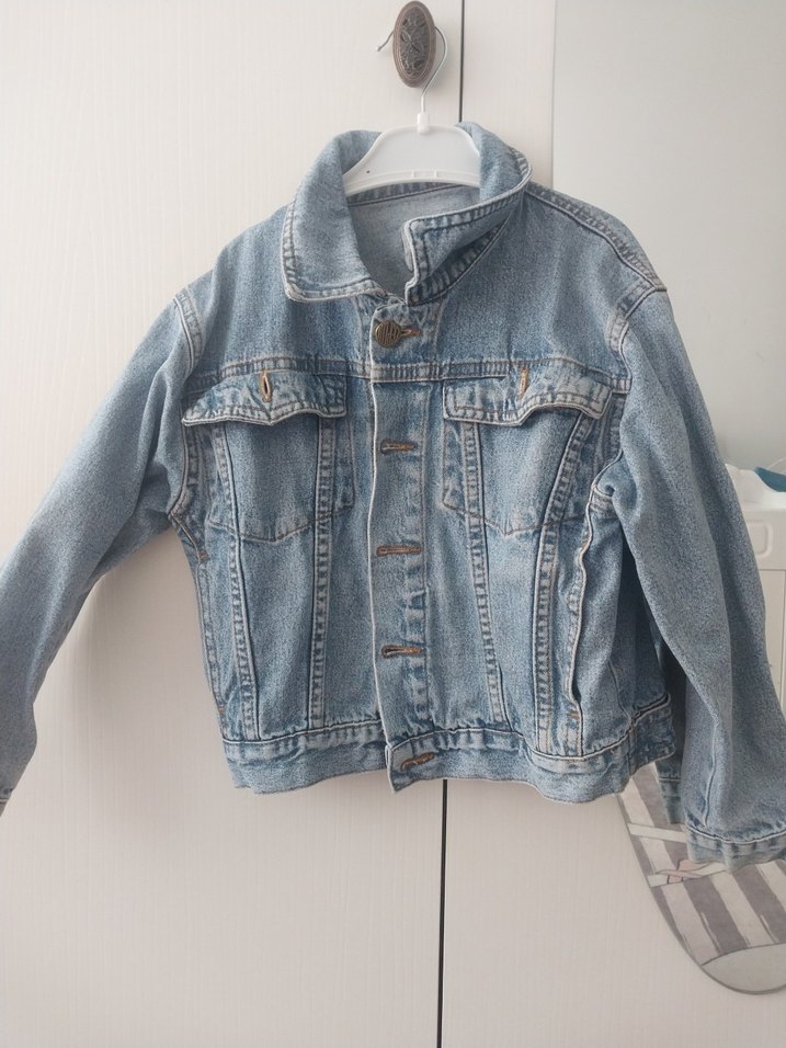 Düğmeli Midi Mavi kot Ceket - Görsel 5