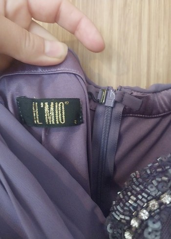 Mor Drapeli Uzun Abiye Elbise - Görsel 5