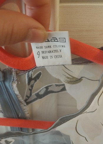 Şeffaf Çiçek Desenli Gri elbise - Görsel 4