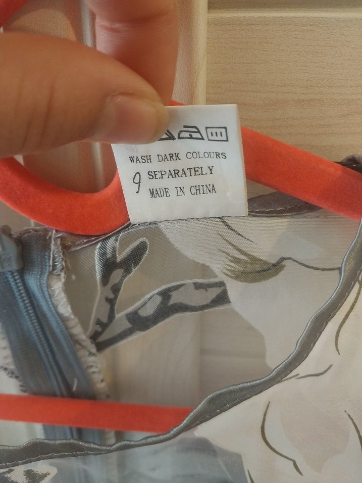 Şeffaf Çiçek Desenli Gri elbise - Görsel 4