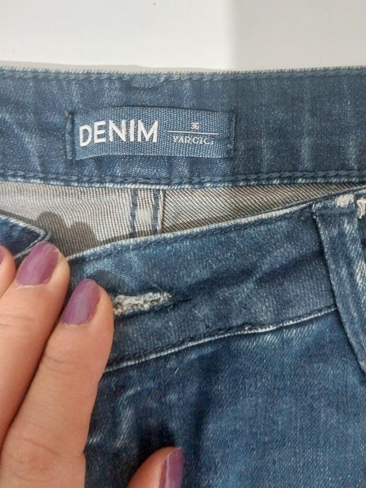 Denim marka Mavi Gri Batik Desenli Kadın Jean - Görsel 2