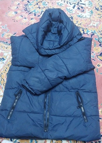 Kapüşonlu Lacivert Erkek Kışlık Mont - Görsel 5