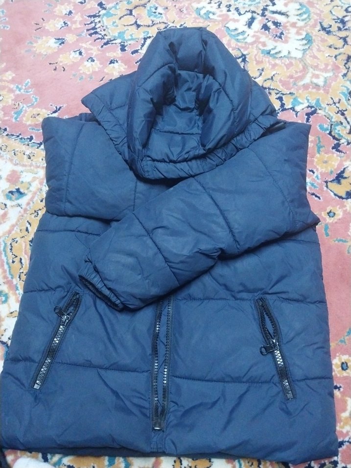 Kapüşonlu Lacivert Erkek Kışlık Mont - Görsel 5