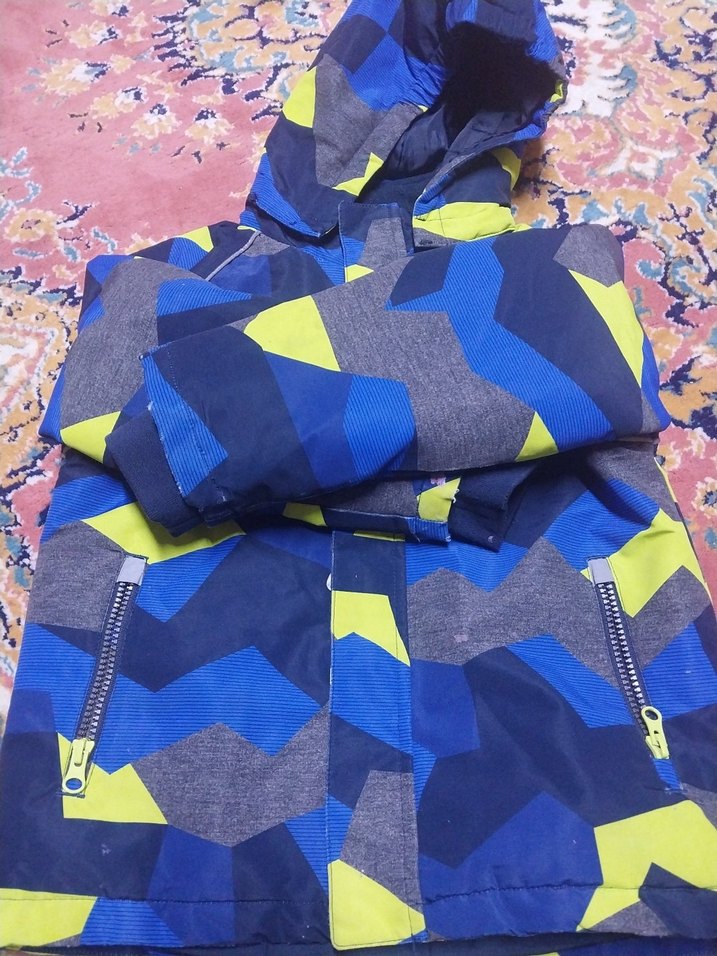 Kapüşonlu Erkek Çocuk Renkli Mont - Görsel 3