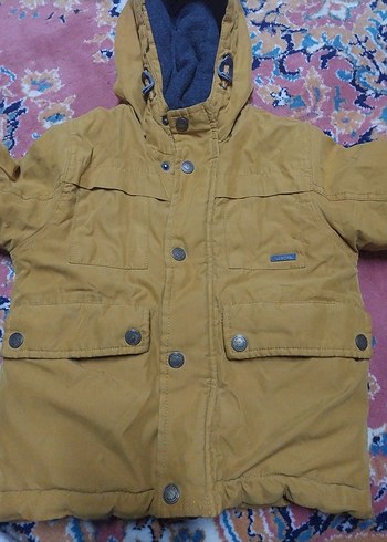 Kapüşonlu Erkek Çocuk Kahverengi Mont - Görsel 3