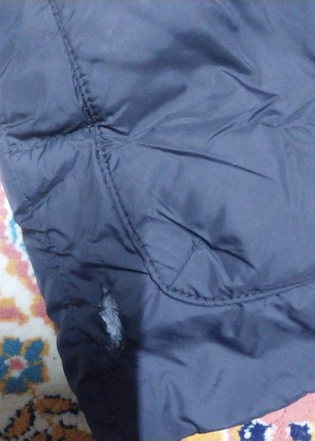 Koyu Mavi Kapüşonlu erkek Uzun Mont - Görsel 2