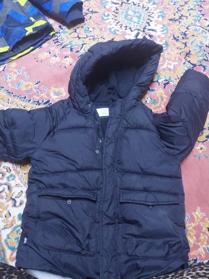 Koyu Mavi Kapüşonlu erkek Uzun Mont - Görsel 4