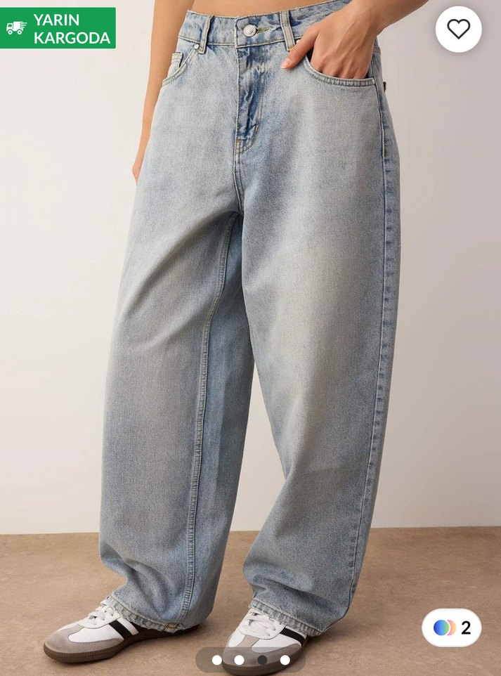 Baggy jeans mavi kot pantolon - Görsel 2