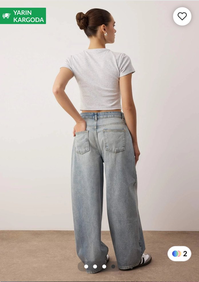 Baggy jeans mavi kot pantolon - Görsel 3