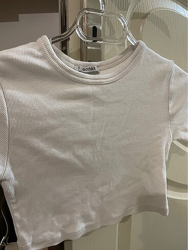 Addax Beyaz crop tshirt