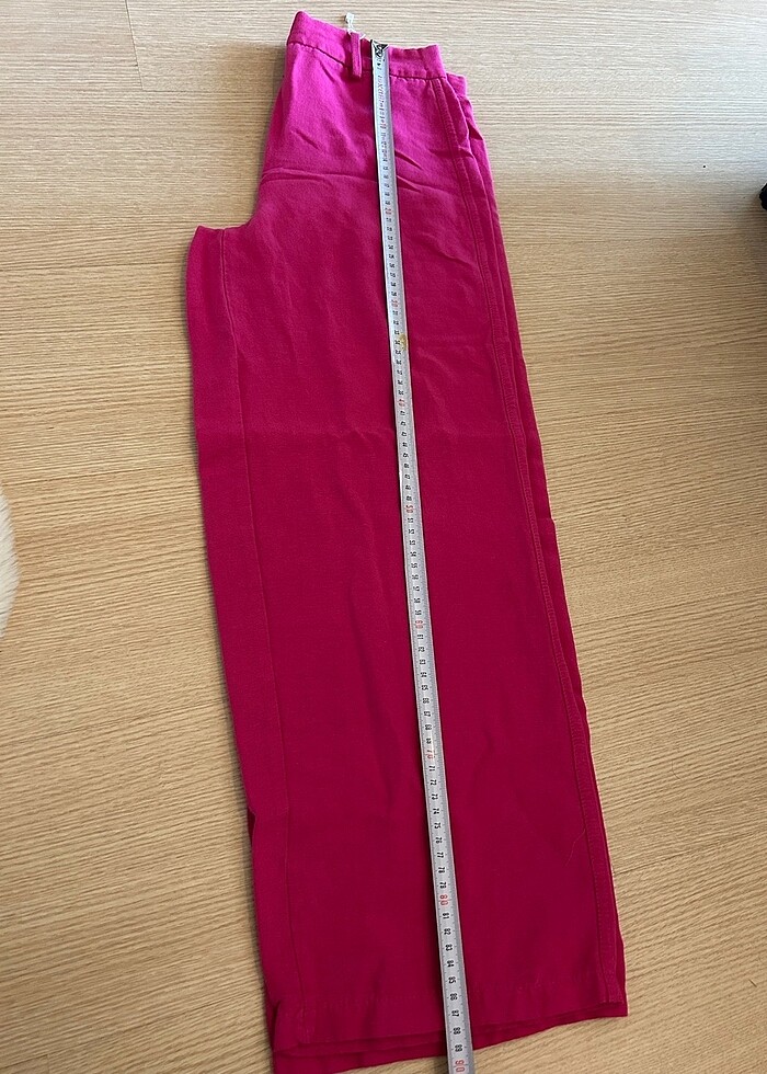 Fuşya keten pantolon - Görsel 2