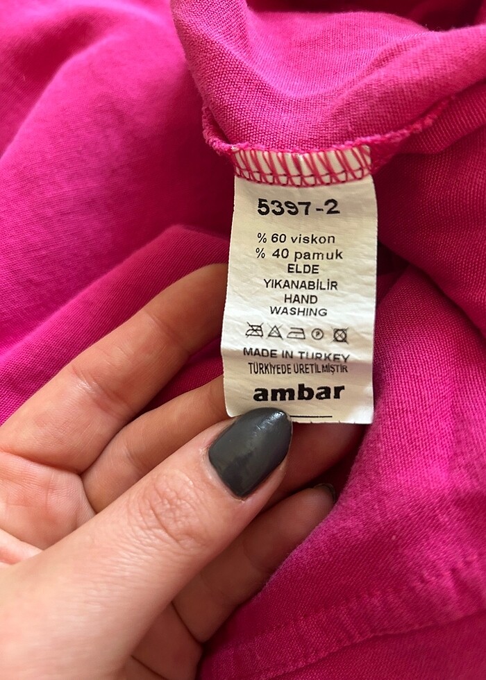 Fuşya keten pantolon - Görsel 4