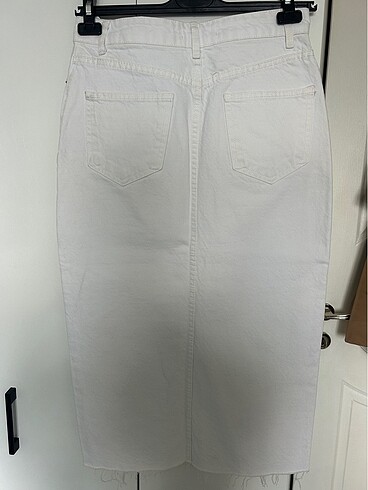 Yırtmaçlı midi kot etek - Görsel 2