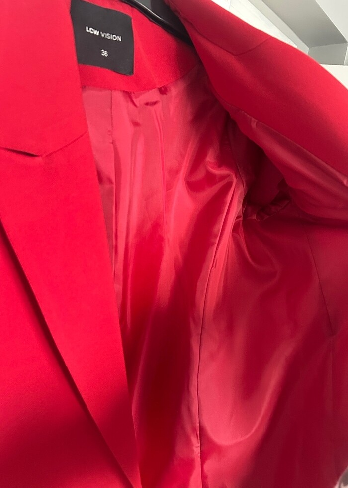 Oversize kırmızı ceket - Görsel 3
