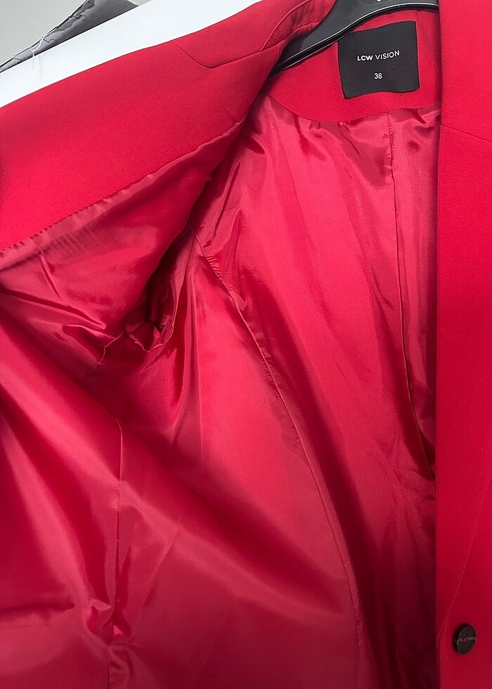 Oversize kırmızı ceket - Görsel 4