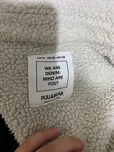 m Beden mavi Renk Pull and bear ici kürklü kot ceket