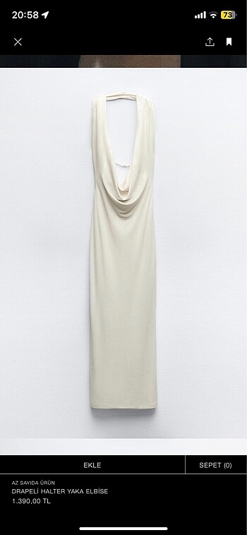Zara Zara beyaz degaje yaka elbise