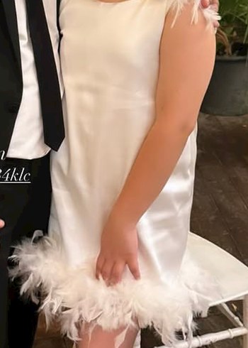 Püsküllü Beyaz Mini Mezuniyet Elbisesi - Görsel 2