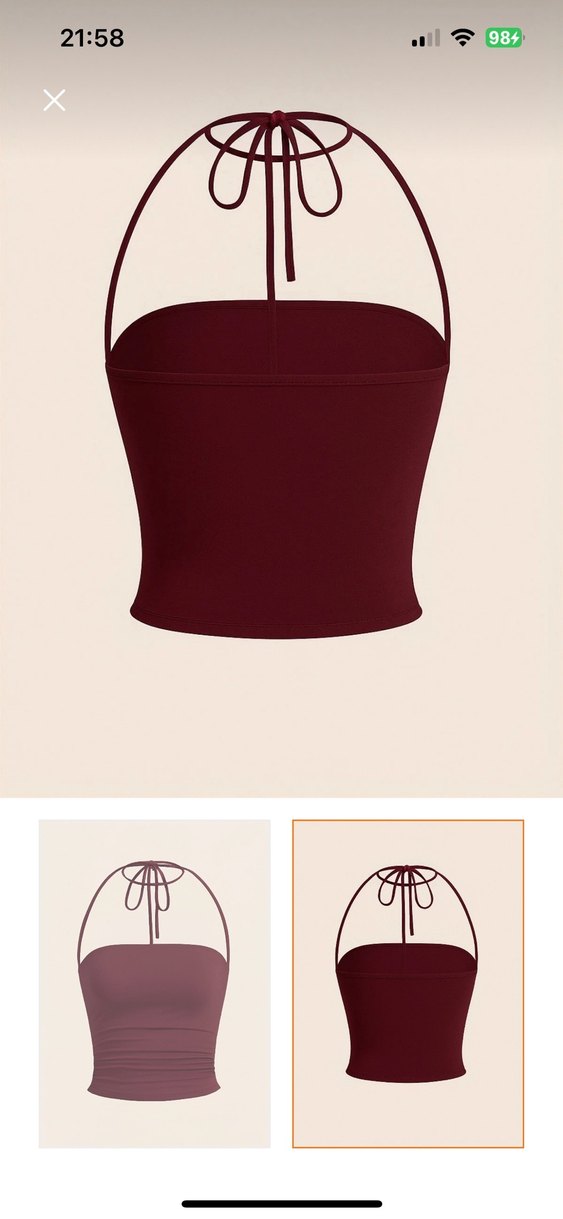 Bordo bağcıklı crop - Görsel 2