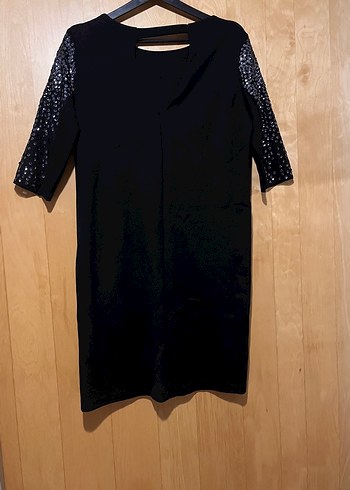 Siyah Midi pullu Elbise - Görsel 2