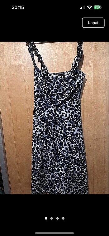 Leopar zara düğmeli elbise