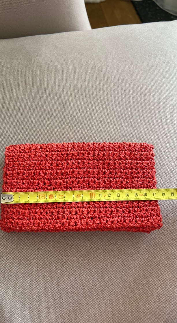 Kırmızı Örgü Kadın Portföy Çanta - Görsel 2