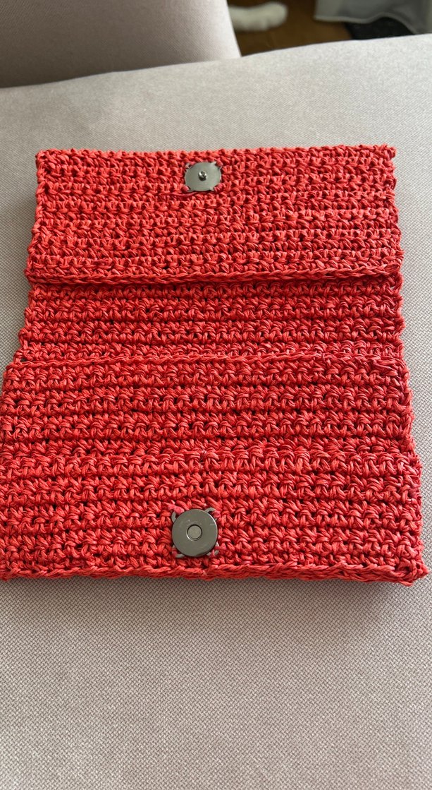 Kırmızı Örgü Kadın Portföy Çanta - Görsel 4