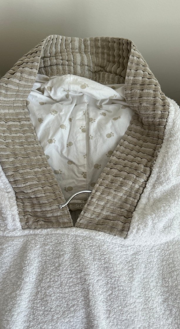 Kapüşonlu Kız Çocuk Bornoz - Beyaz - Görsel 2