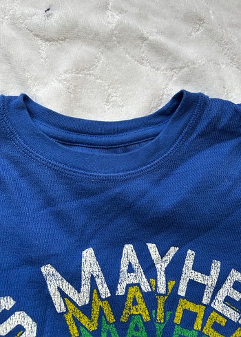 13-14 Yaş Beden mavi Renk GAP uzun Kollu Mavi Baskılı Tişört