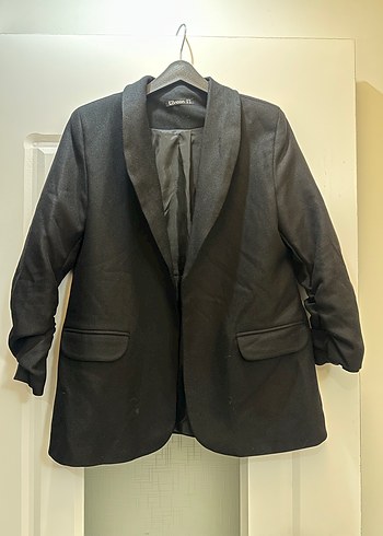 Düğmeli Siyah Kadın Blazer Ceket