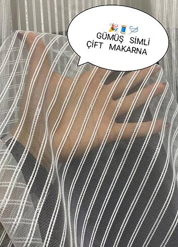 Diğer GÜMÜŞ SİMLİ ÇİFT MAKARNA TÜL PERDE
