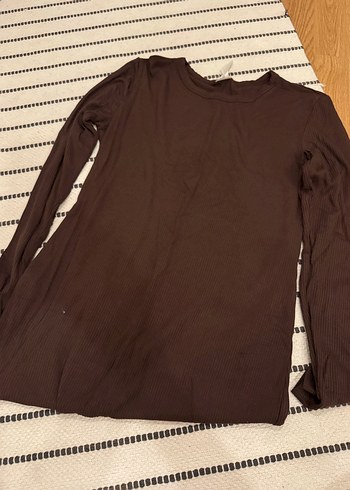 Kahverengi Kadın Uzun Kollu Pamuklu elbise - Görsel 2