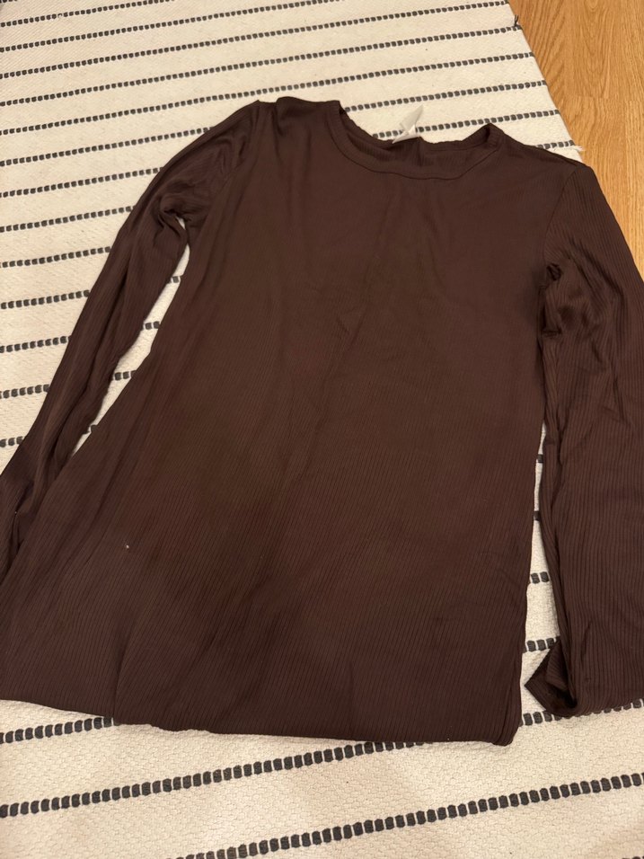 Kahverengi Kadın Uzun Kollu Pamuklu elbise - Görsel 2