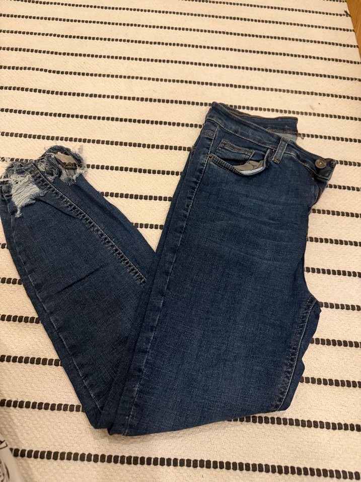 Kadın Mavi Denim  Kot Pantolon - Görsel 2