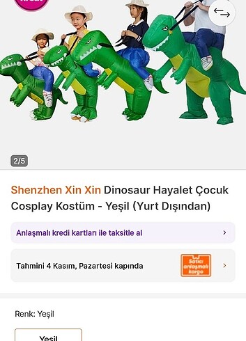  DİNAZOR Kostum