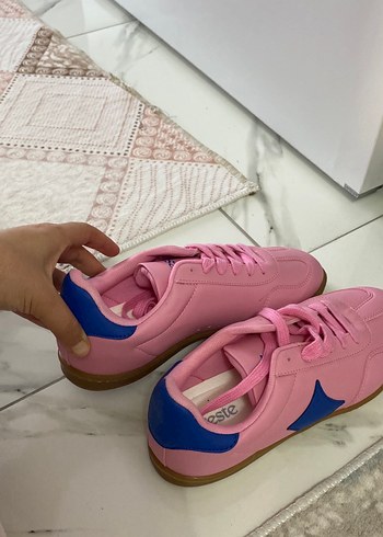 Pembe Yüksek Topuklu Kadın Spor Ayakkabı - Görsel 4