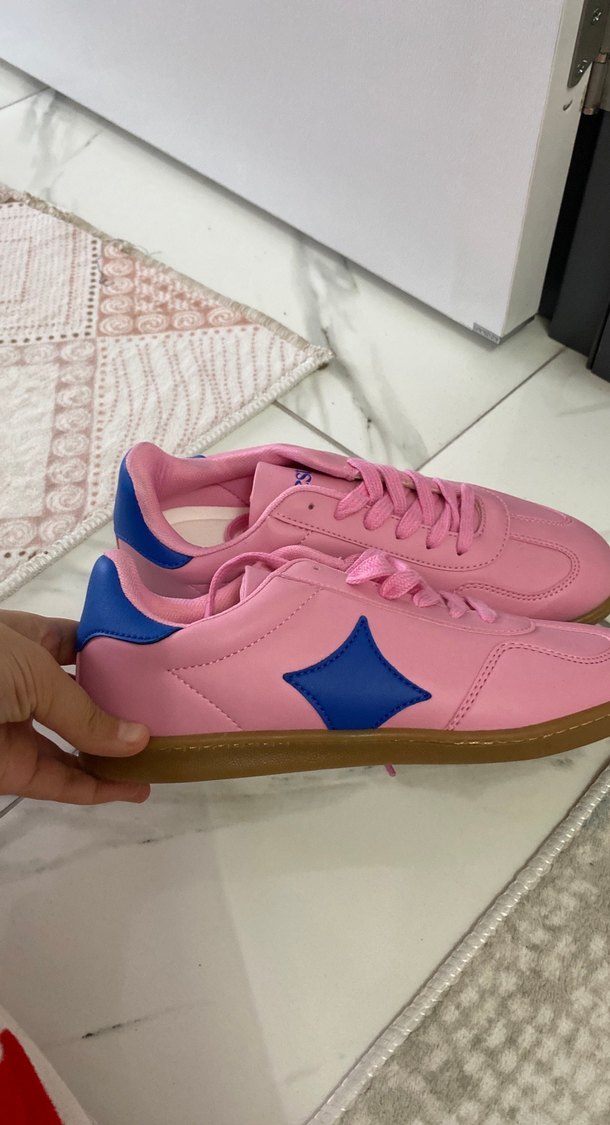 Pembe Yüksek Topuklu Kadın Spor Ayakkabı - Görsel 2