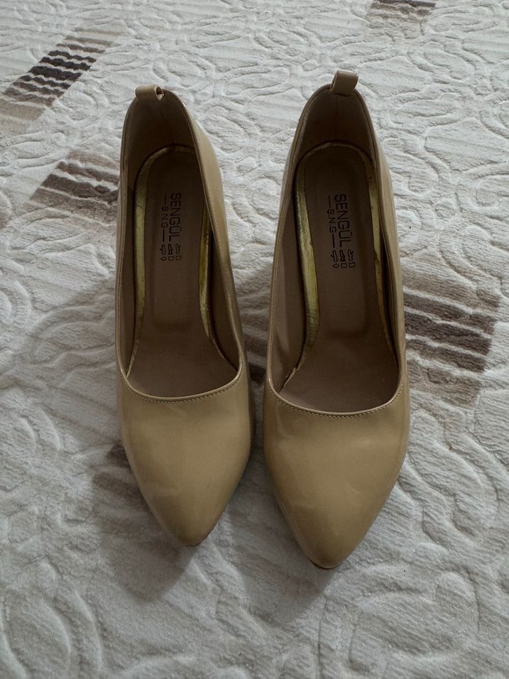 Bej Kadın Stiletto Topuklu Ayakkabı - Görsel 3