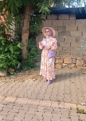 Bohem Uzun Bağcıklı Pamuk Elbise