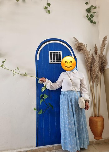 38 Beden Mavi Bohem Uzun etek